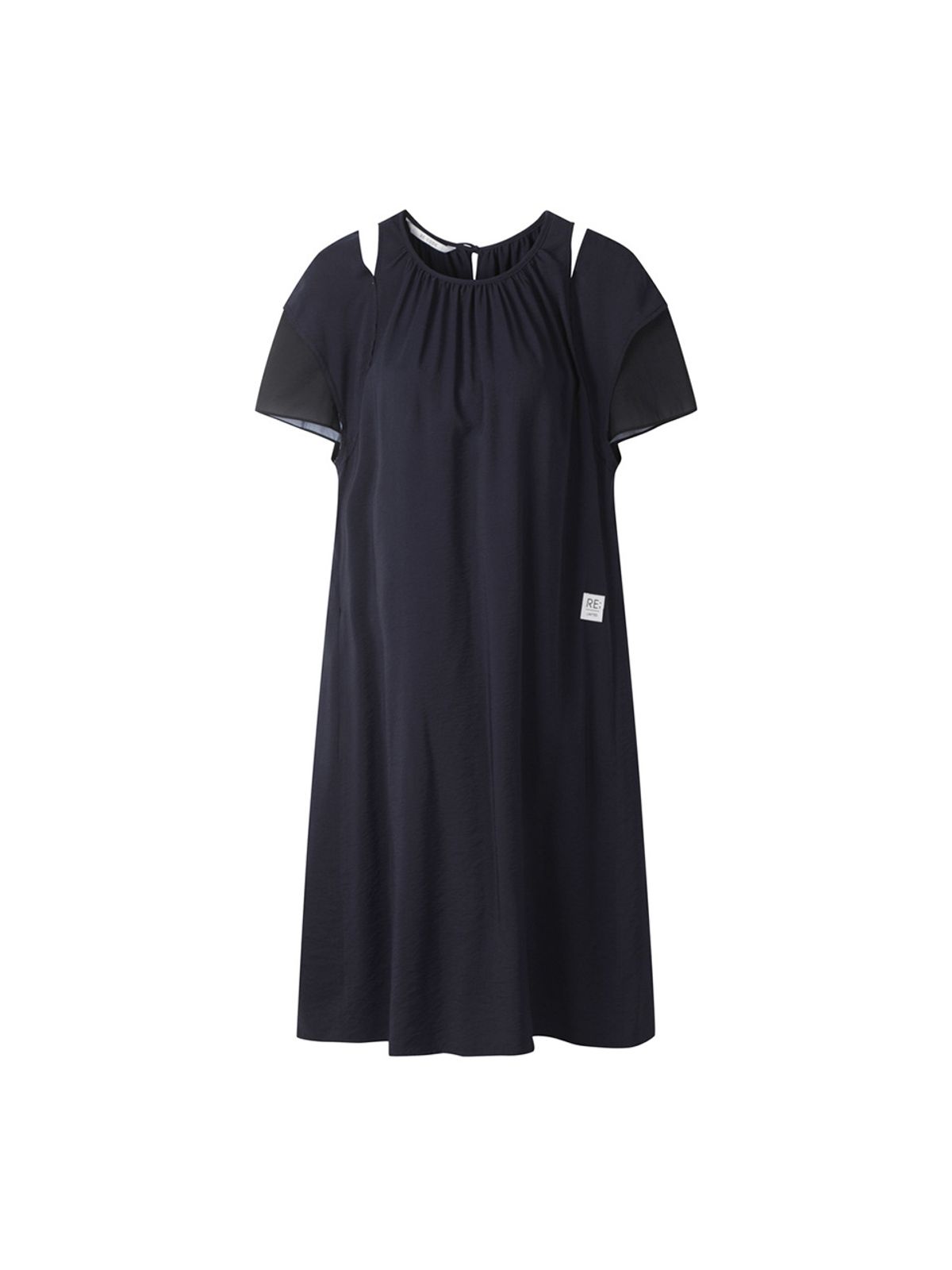 래코드(RECODE) Patchwork Slit Shoulder Dress_RQDAM23591NYX
