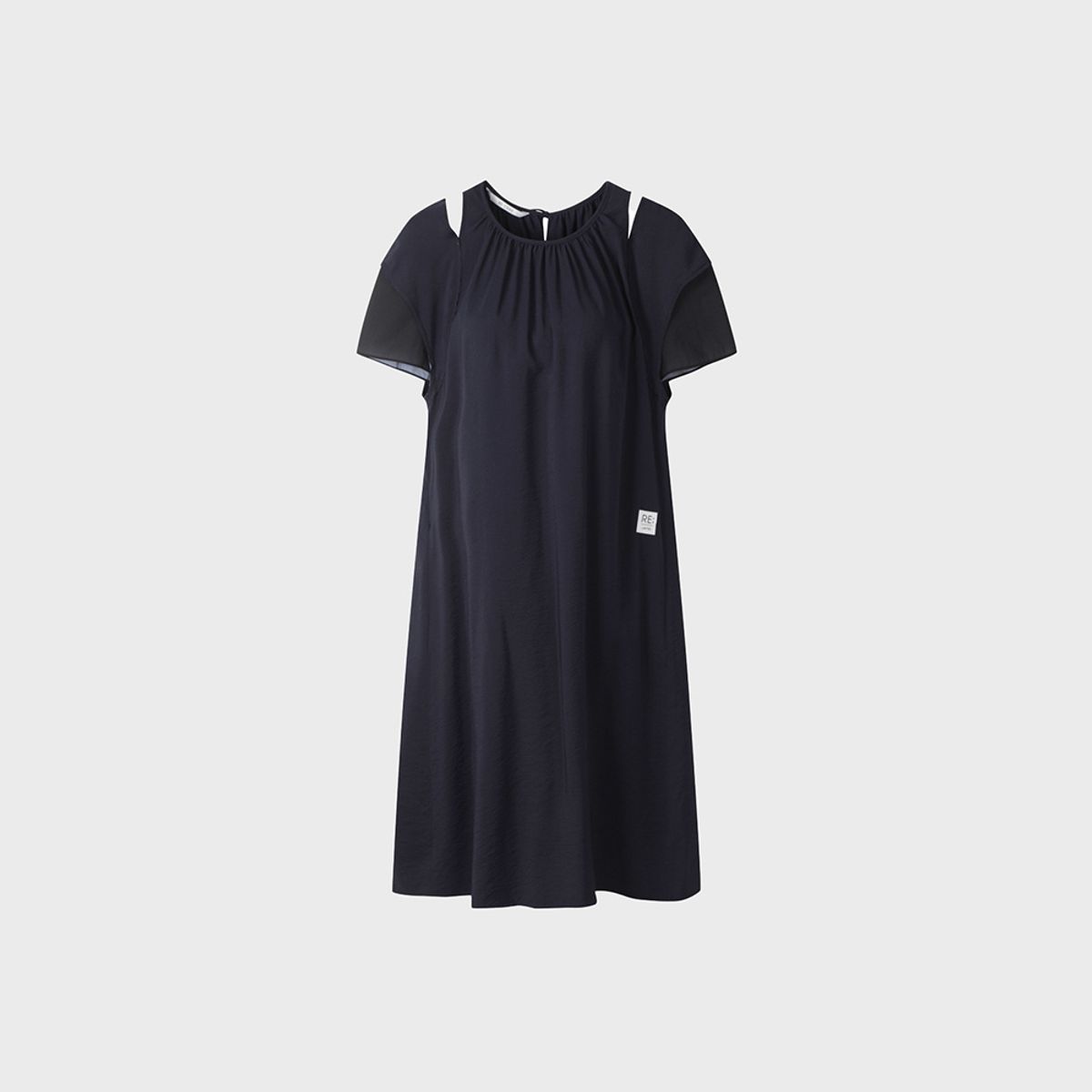 래코드(RECODE) Patchwork Slit Shoulder Dress_RQDAM23591NYX
