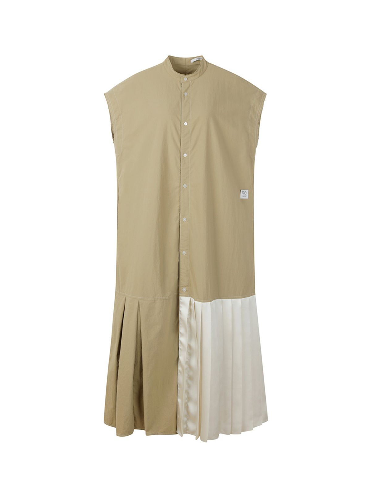 래코드(RECODE) Half Pleats Shirt Long Dress_RQDAM23594BEX