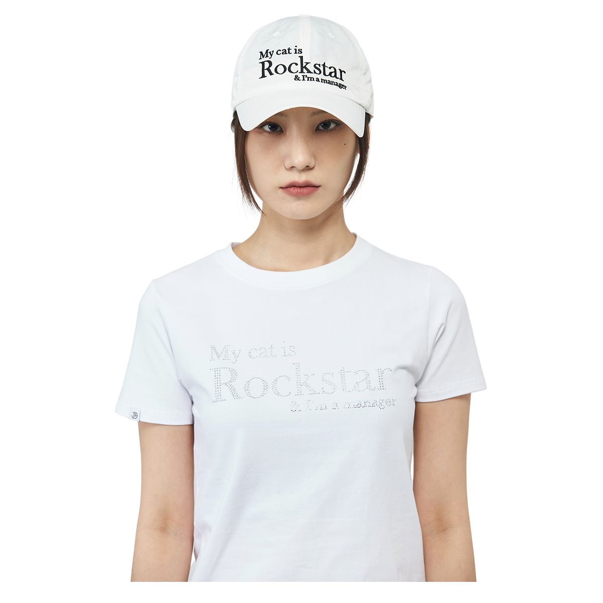MUSINSA公式 | JOEGUSH Rockstar cat Nylon cap (White)