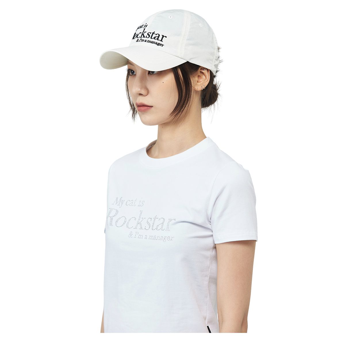 조거쉬(JOEGUSH) Rockstar cat Nylon cap (White)