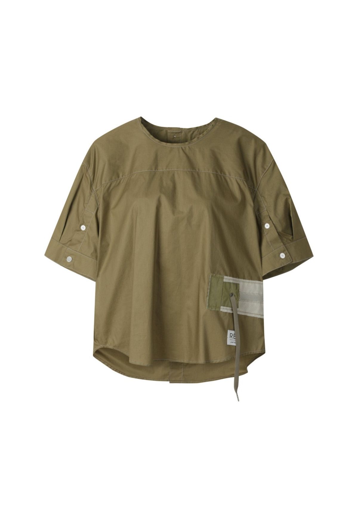 래코드(RECODE) Waist Shirring Patchwork Top_RQSAM23585KHX