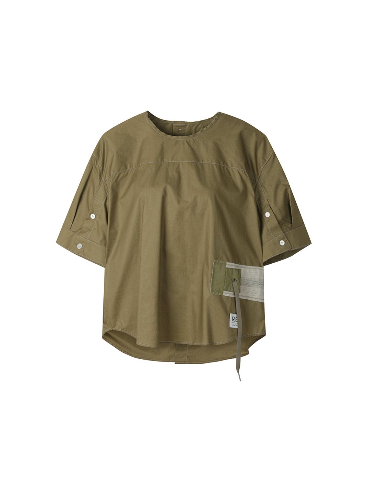 래코드(RECODE) Waist Shirring Patchwork Top_RQSAM23585KHX