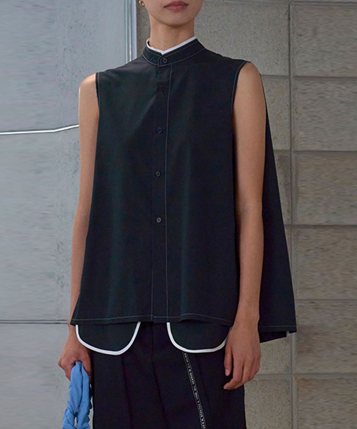 래코드(RECODE) Insideout Pocket Sleeveless Top_RQSAM23593BKX