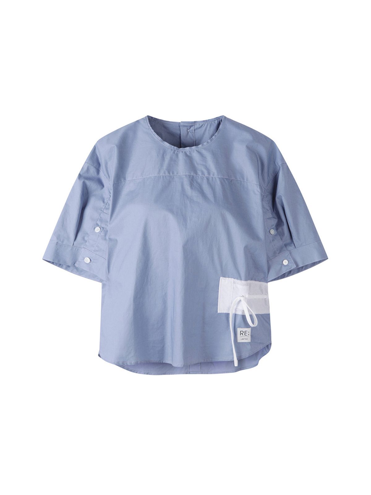 래코드(RECODE) Waist Shirring Patchwork Top_RQSAM23585BUX