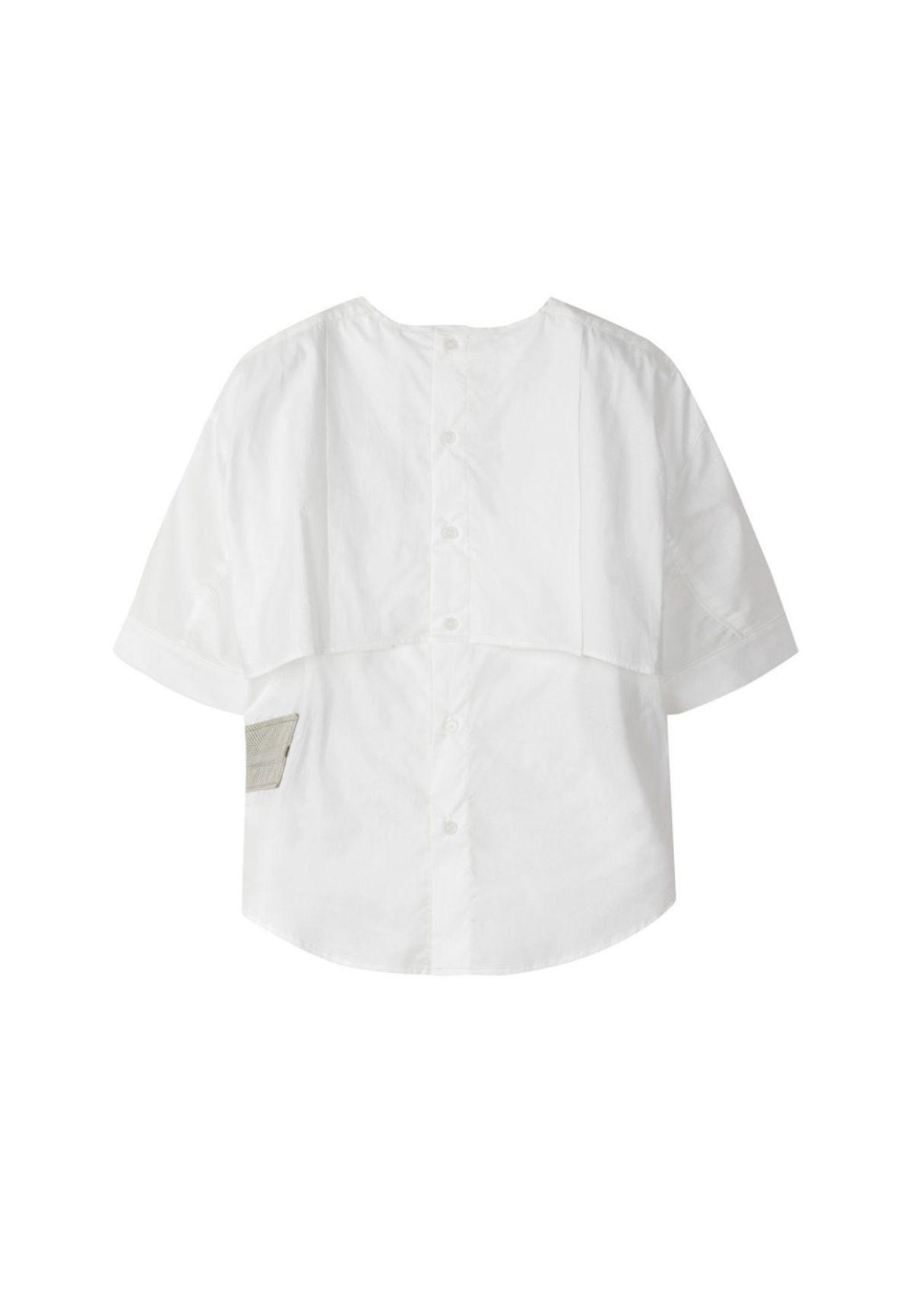 래코드(RECODE) Waist Shirring Patchwork Top_RQSAM23585WHX
