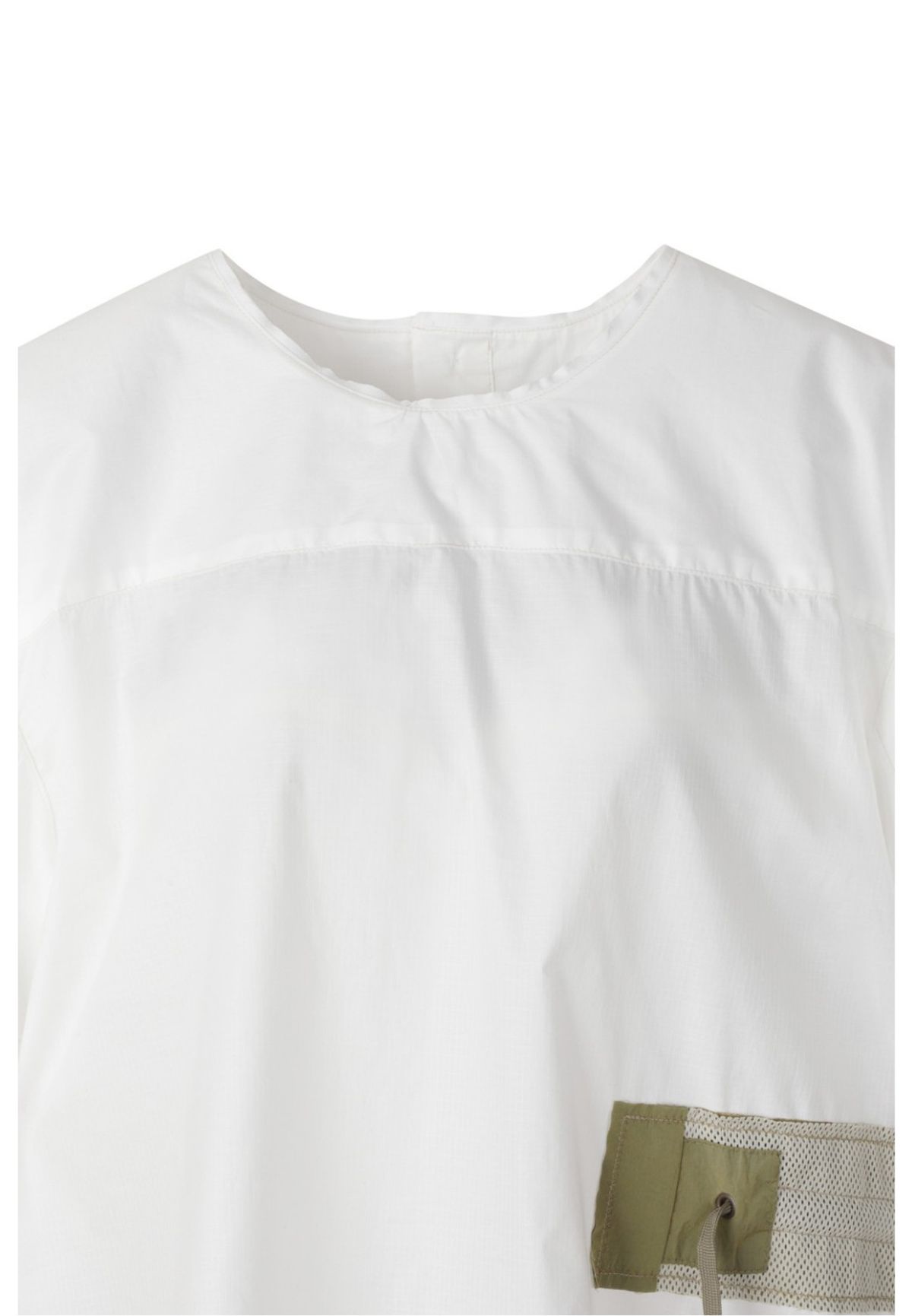 래코드(RECODE) Waist Shirring Patchwork Top_RQSAM23585WHX