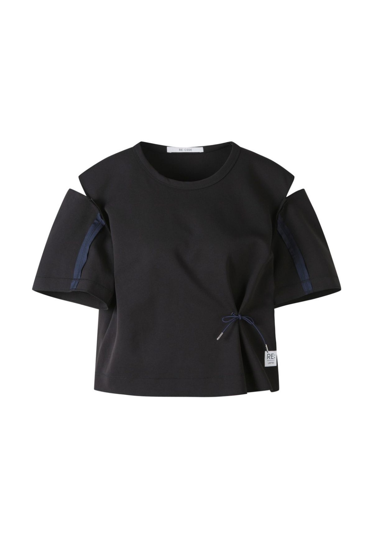 래코드(RECODE) Slit Shoulder Top_RQSAM23587BKX