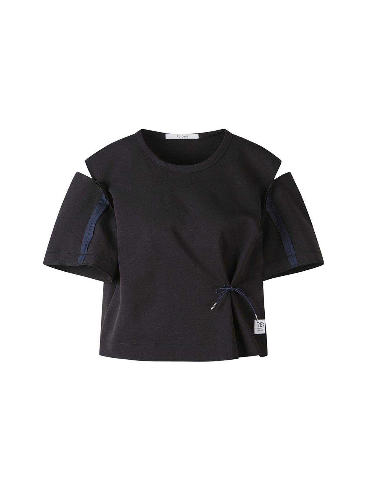 래코드(RECODE) Slit Shoulder Top_RQSAM23587BKX