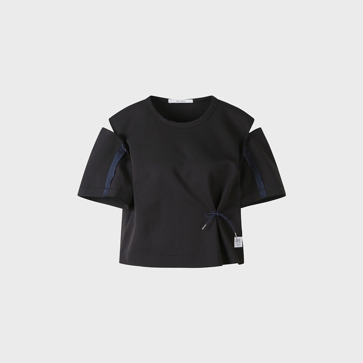 래코드(RECODE) Slit Shoulder Top_RQSAM23587BKX