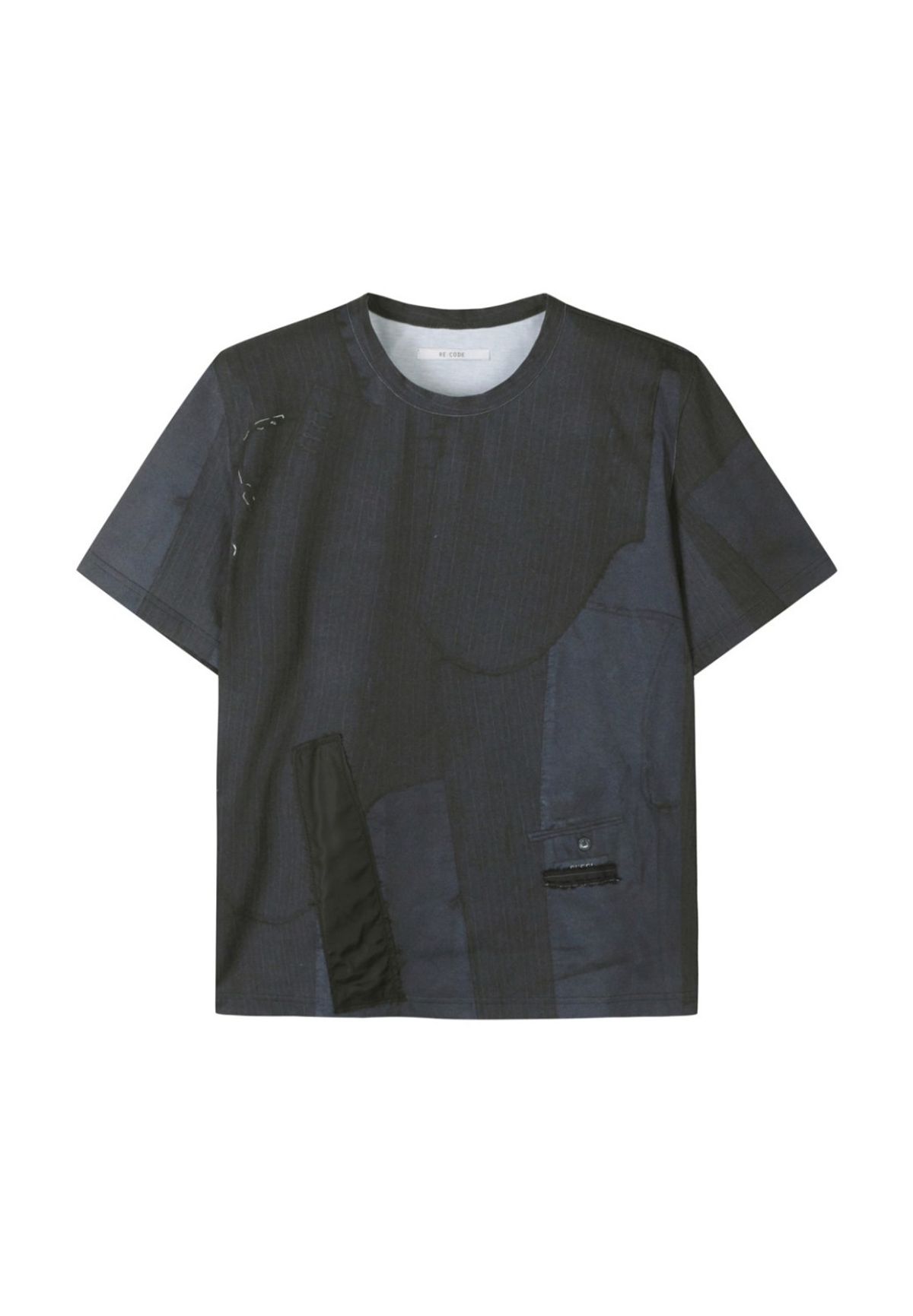 래코드(RECODE) Fabric Puzzle Printing T-shirts_RJTAM23708BKX