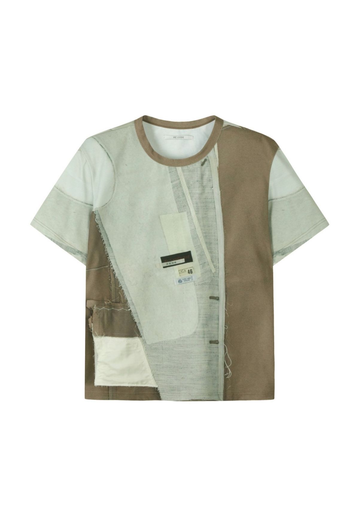 래코드(RECODE) Fabric Puzzle Printing T-shirts_RJTAM23708BEX