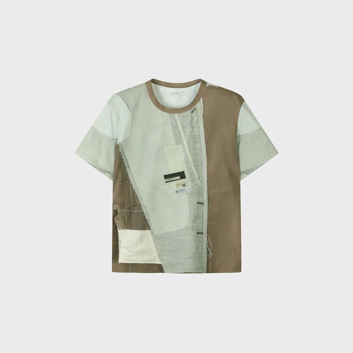 래코드(RECODE) Fabric Puzzle Printing T-shirts_RJTAM23708BEX