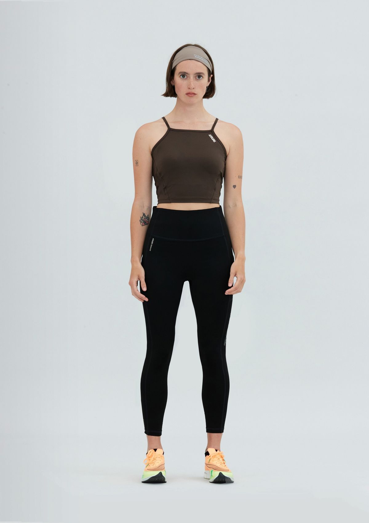 칼렉(KALEG) WOMENS BALANCE TANK TOP/DARK BROWN
