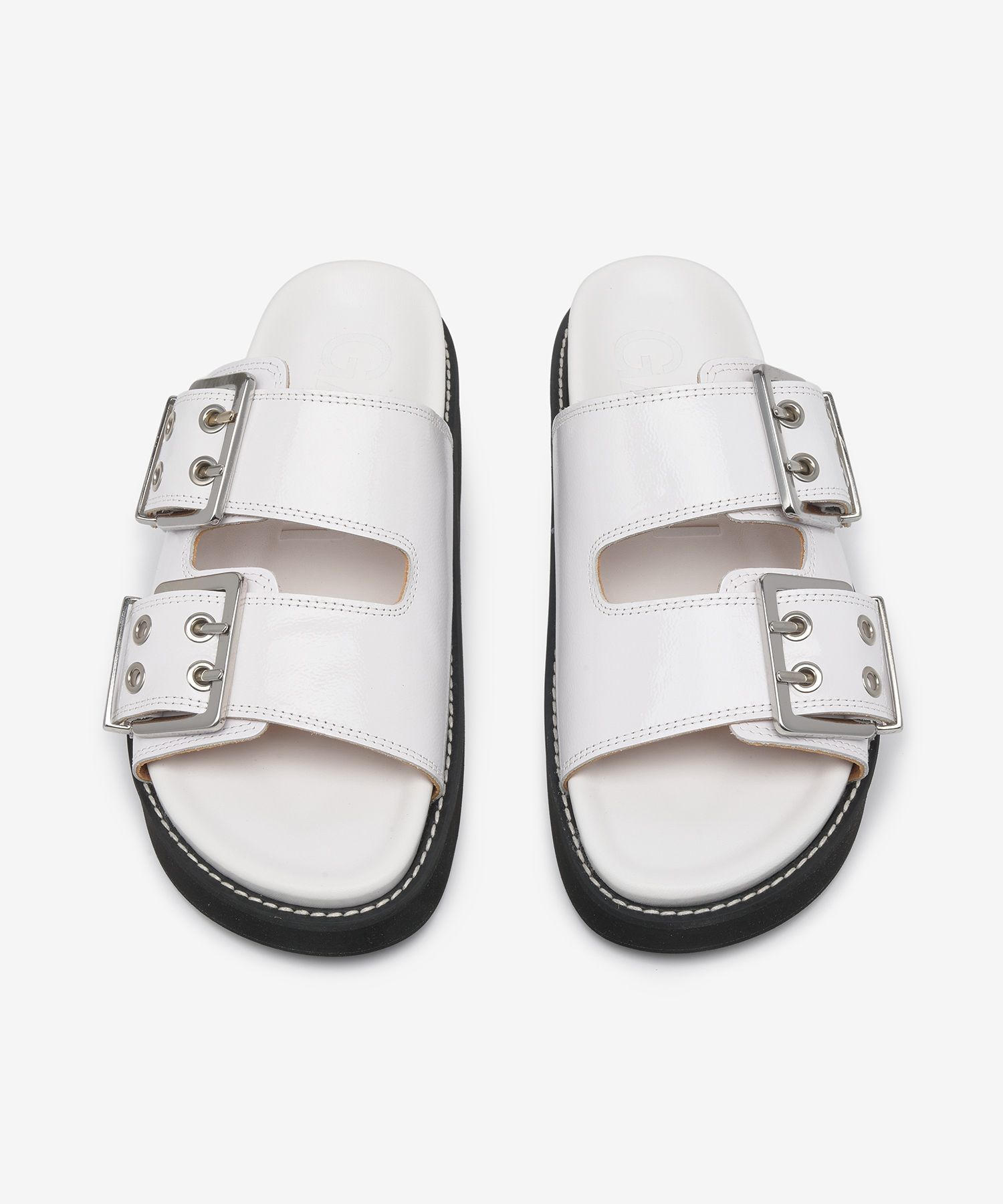 ☆送料・関税込☆GANNI★BUCKLE DOUBLE STRAP PLATFORM SANDAL★ MUSINSA | GANNI Buckle Double Strap Platform Sandals - Black
