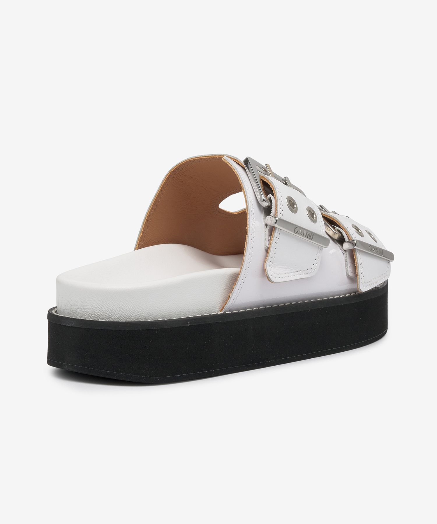 ☆送料・関税込☆GANNI★BUCKLE DOUBLE STRAP PLATFORM SANDAL★ MUSINSA | GANNI Buckle Double Strap Platform Sandals - White