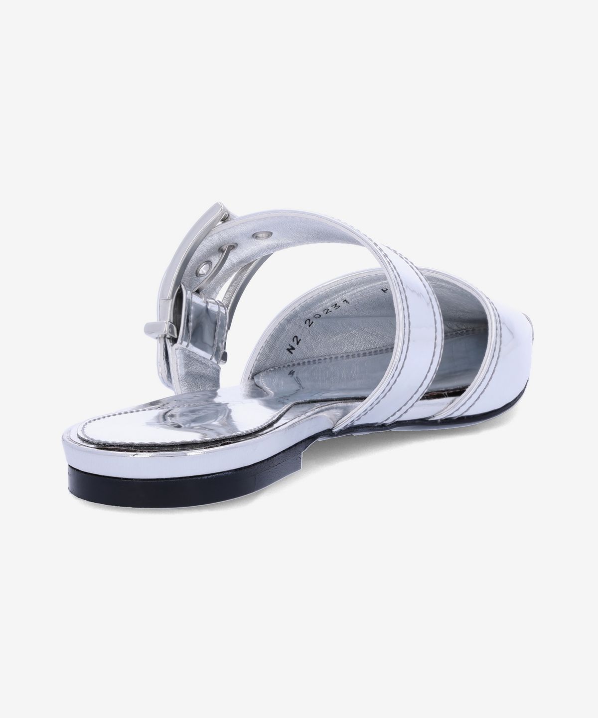 알렉산더 맥퀸(ALEXANDER McQUEEN) 펑크 버클 스트랩 뮬 - 실버 / 744490W4WG18100