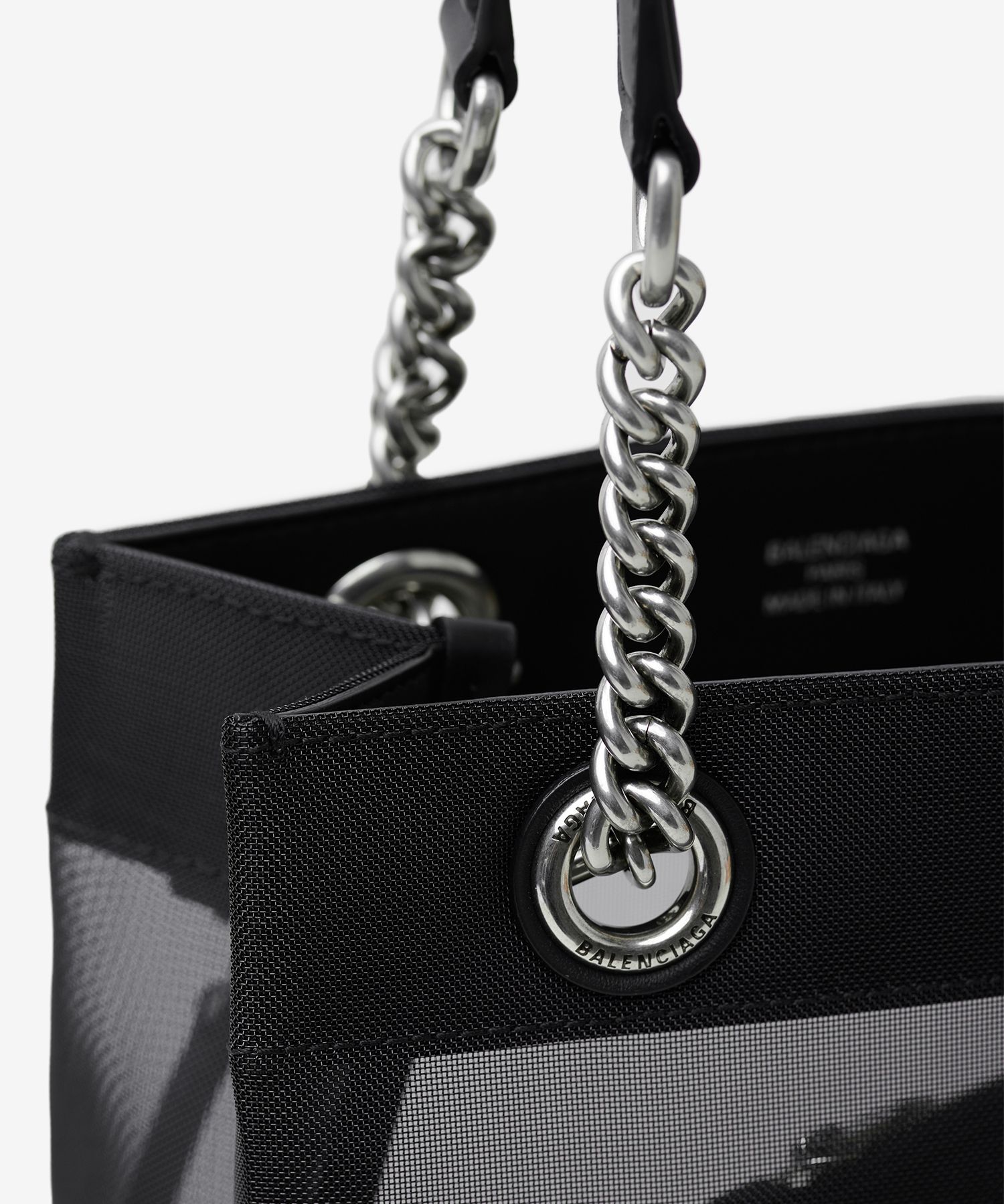 BALENCIAGA｜TOTEBAGS (741602 2AADB 9060) Balenciaga Black Medium Duty Free Mesh Tote Bag 741602 2AADB