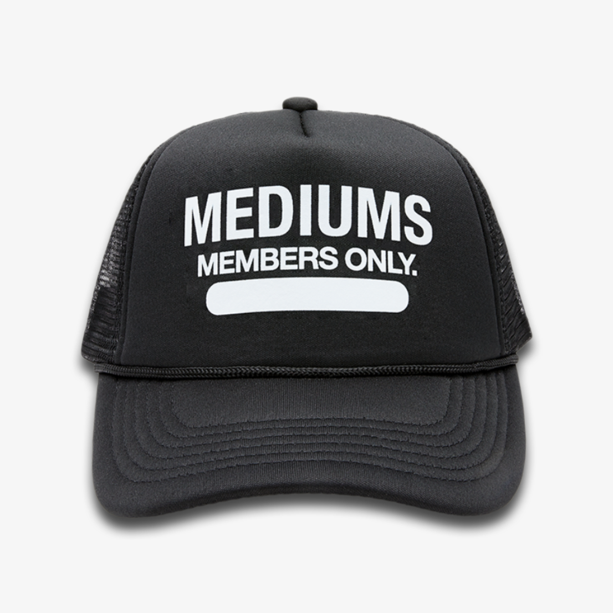 미디엄스(MEDIUMS) Members Only Trucker Hat - Black (멤버스 온리 트러커햇)