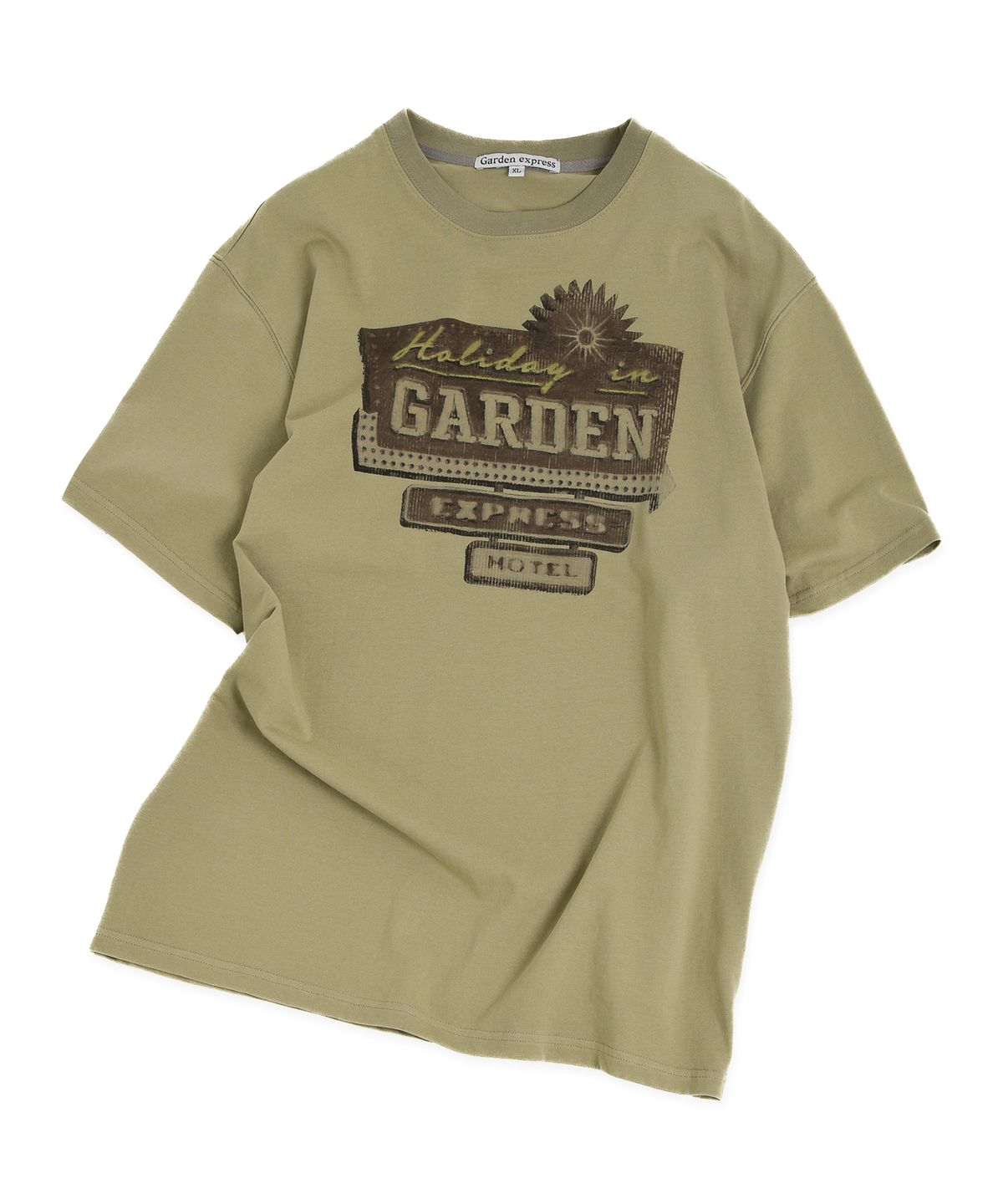 가든익스프레스(GARDEN EXPRESS) GARDEN HOTEL GRAPHIC T-SHIRT (khaki)