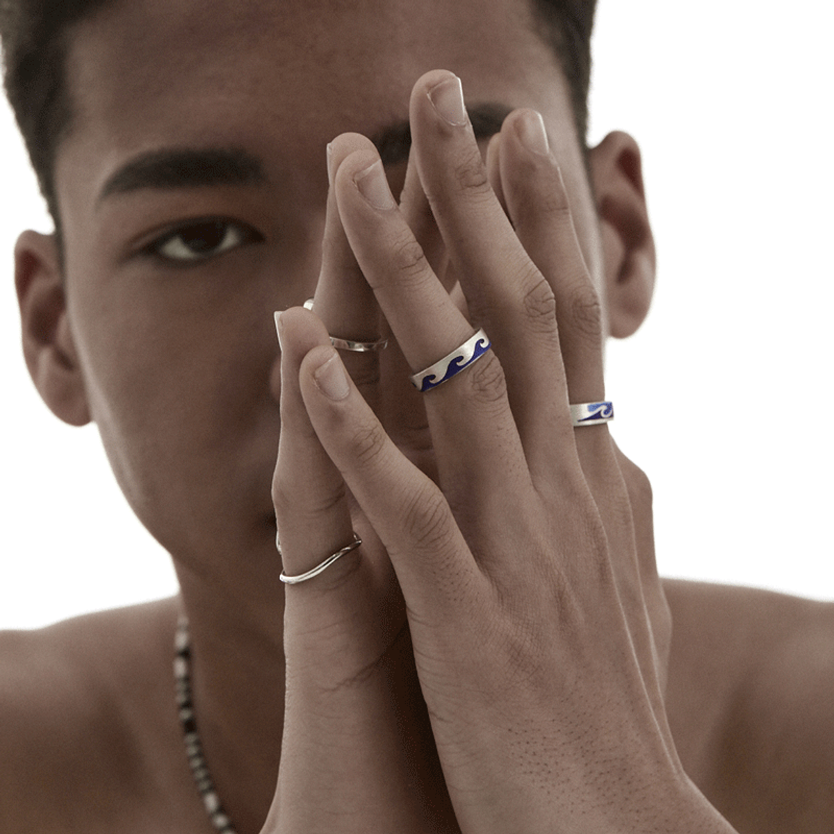 하카블랙스(HAKKABLACKS) Blue Wave Ring