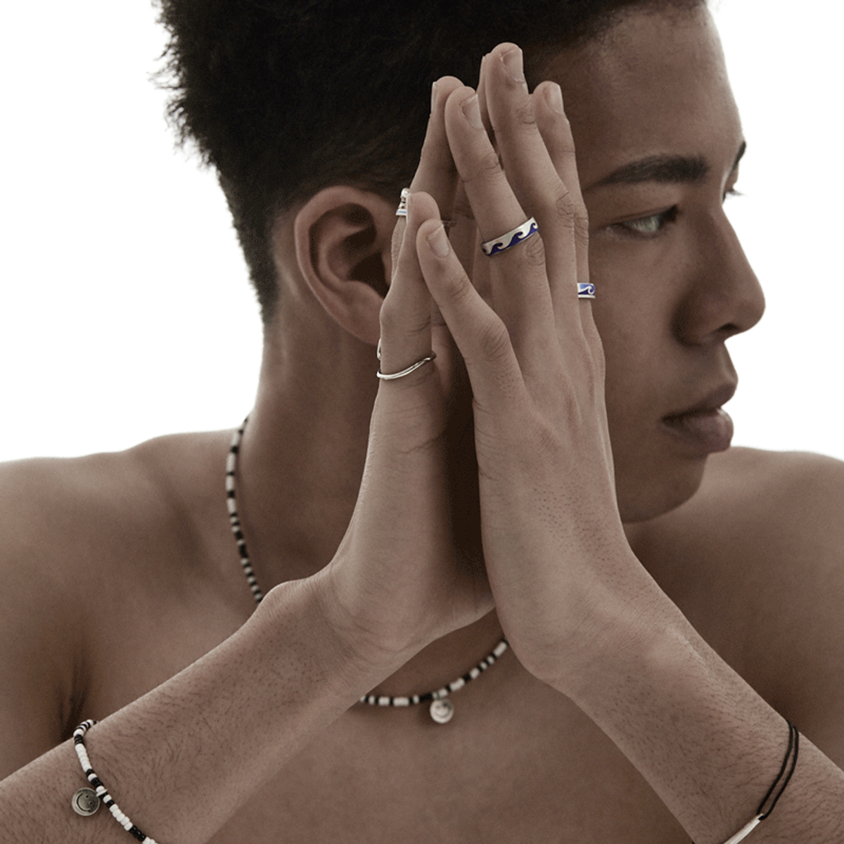 하카블랙스(HAKKABLACKS) Blue Wave Ring