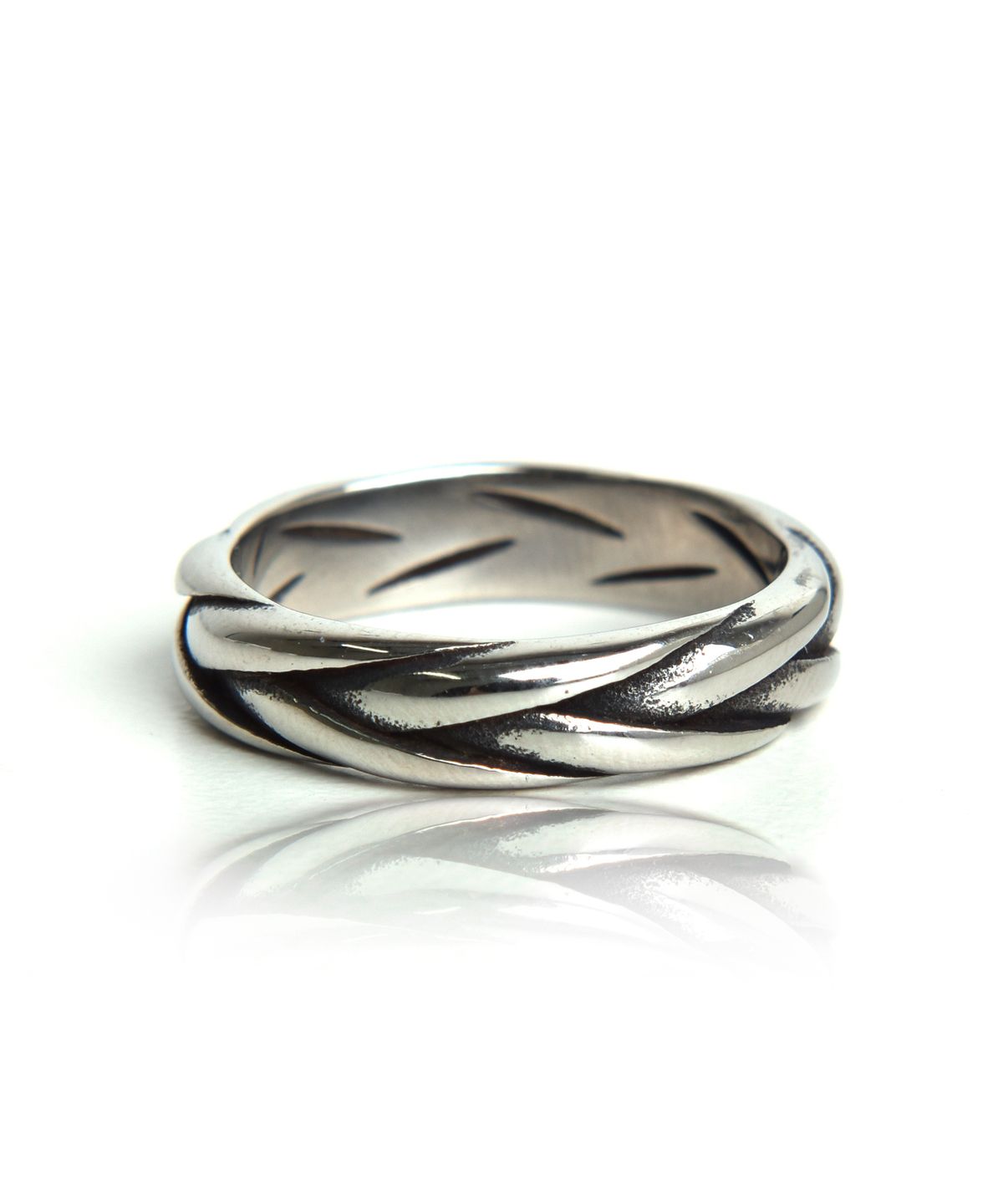 스칼렛또블랙(SCALETTOBLACK) BAT402 [surgical steel]Daily rope twisted Ring