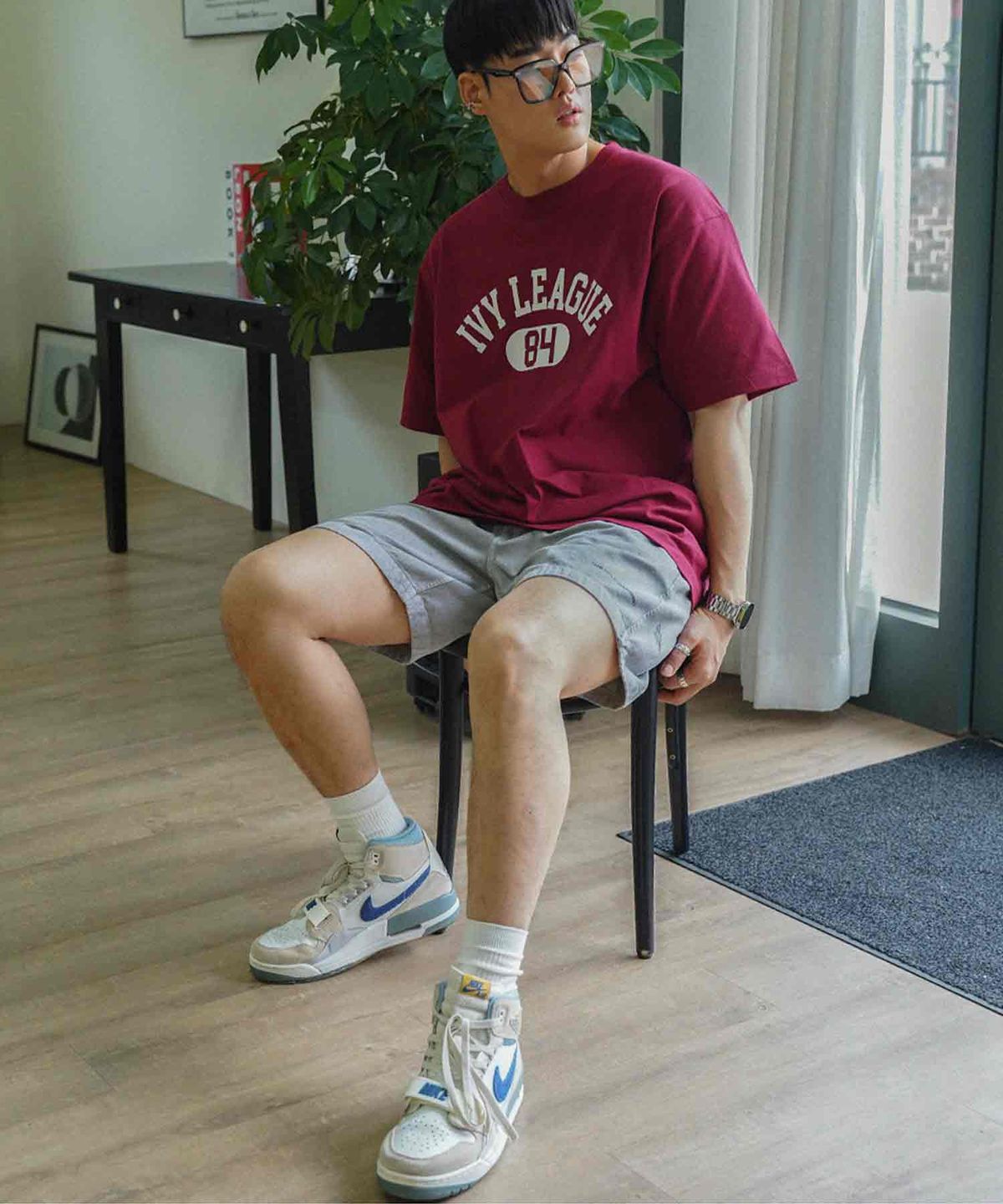 더마일(THEMILE) IVY LEAGUE GARMENTS CREW [BURGANDY]