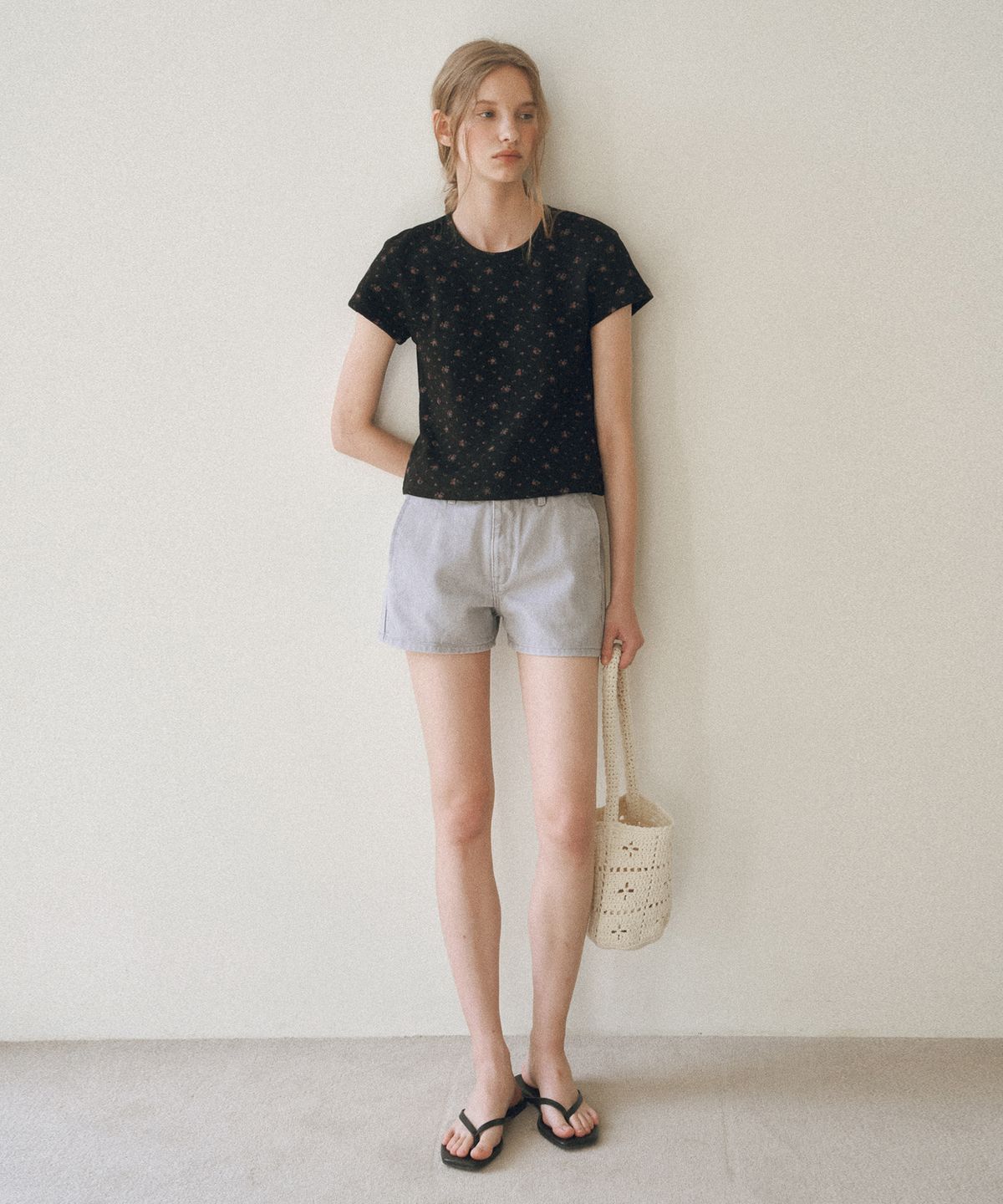 유라고(URAGO) Flower waffle t-shirt