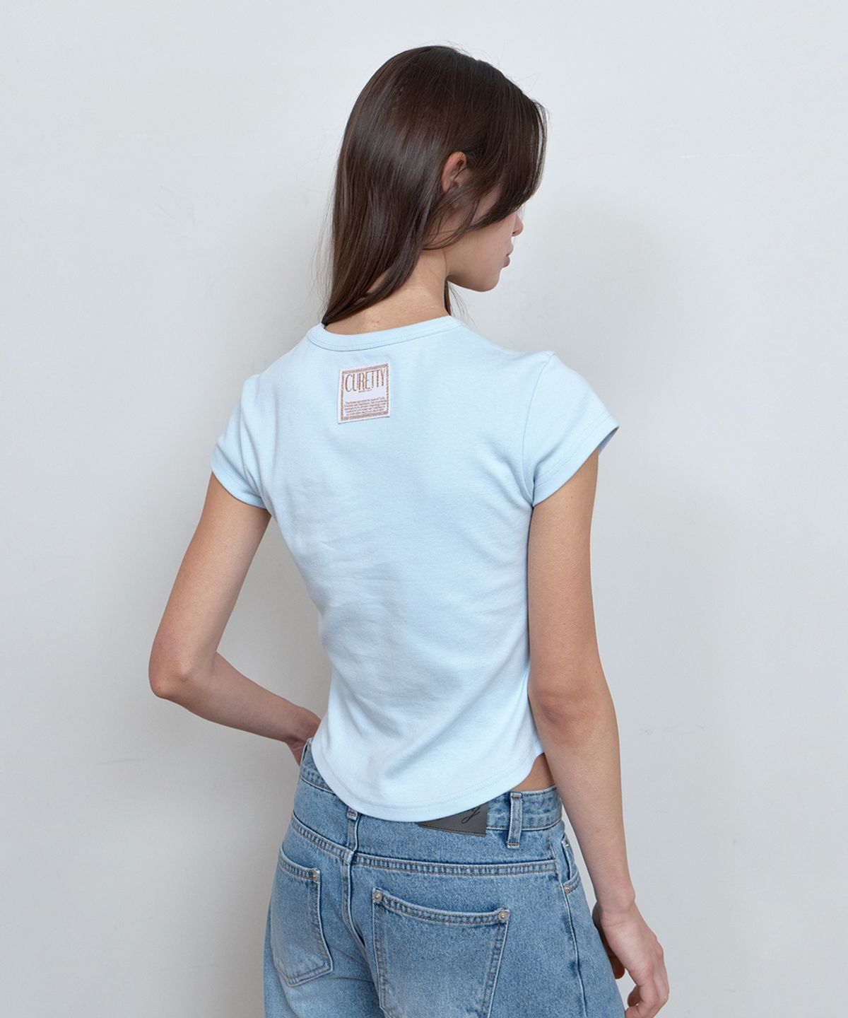 큐리티(CURETTY) C 90S LINE BASIC T-SHIRT_LIGHT BLUE