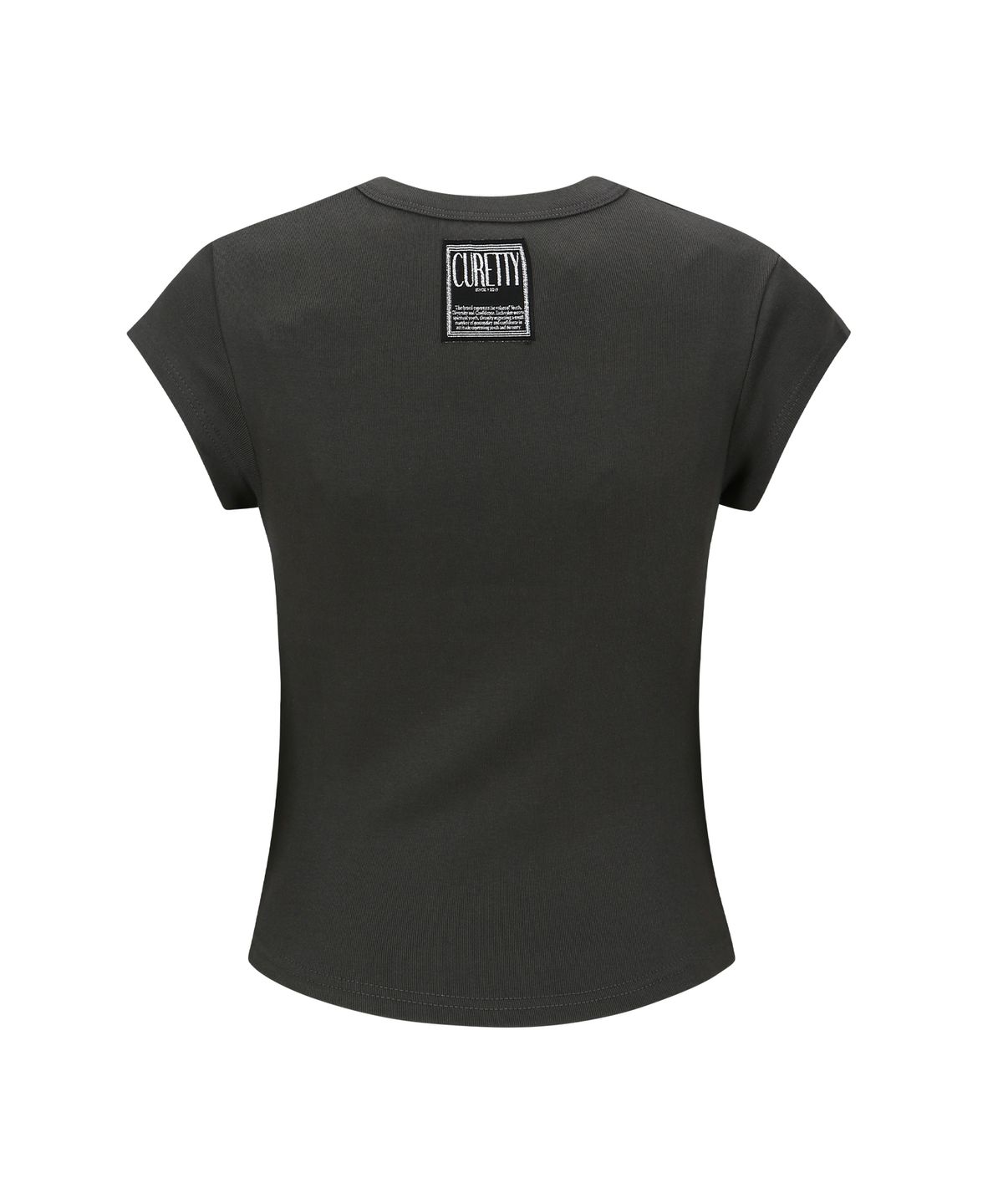 큐리티(CURETTY) C 90S LINE BASIC T-SHIRT_CHARCOAL