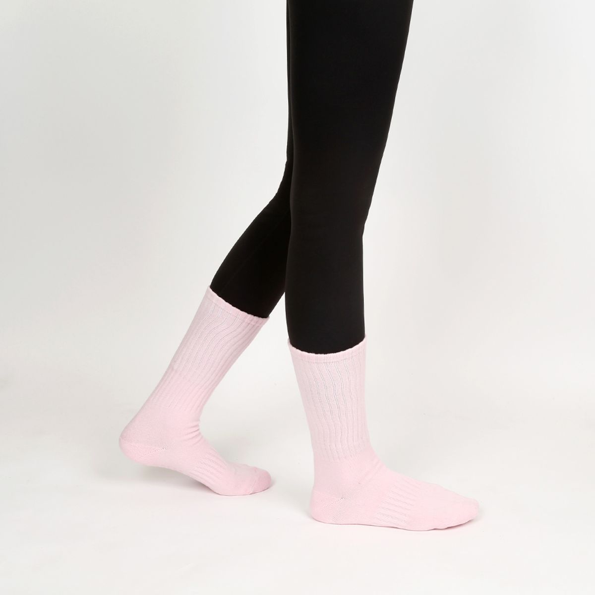 삭스에이(SOCKSA) [2켤레] 에브리 논슬립 파트쿠션 156N 무지 크루 필라테스 긴 양말 7색상