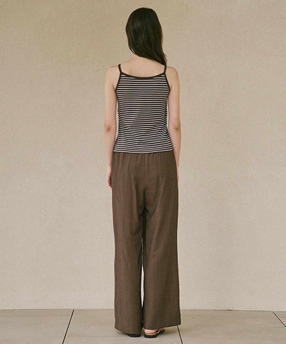 링서울(LINGSEOUL) pleats banded pants-brown