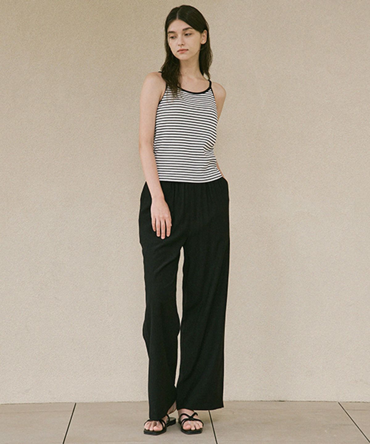링서울(LINGSEOUL) pleats banded pants-black