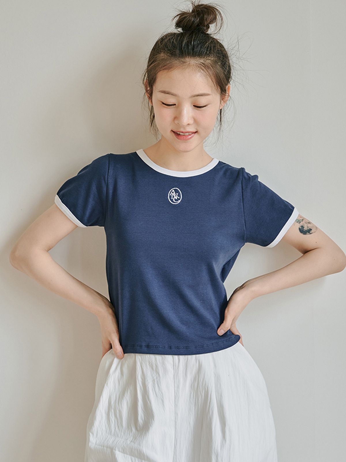 아노에틱(ANOETIC) ANC COLORING LOGO TEE_NAVY
