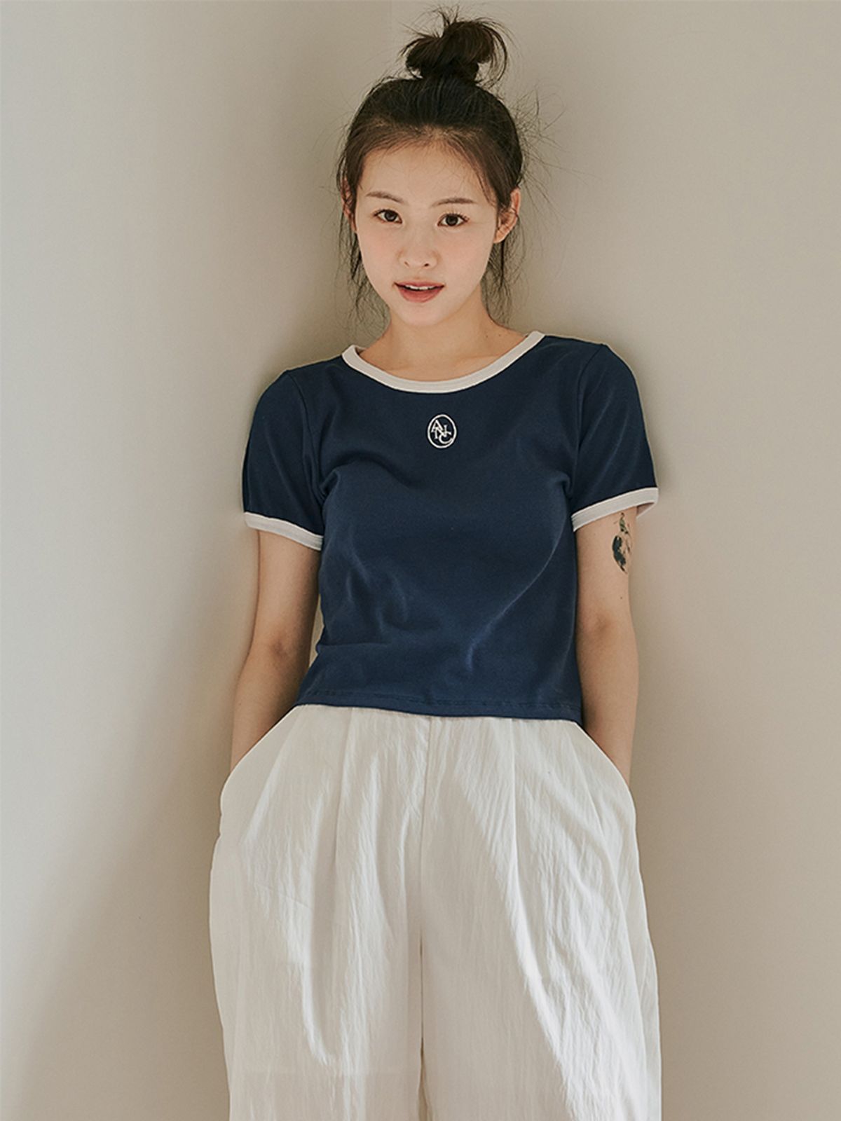 아노에틱(ANOETIC) ANC COLORING LOGO TEE_NAVY