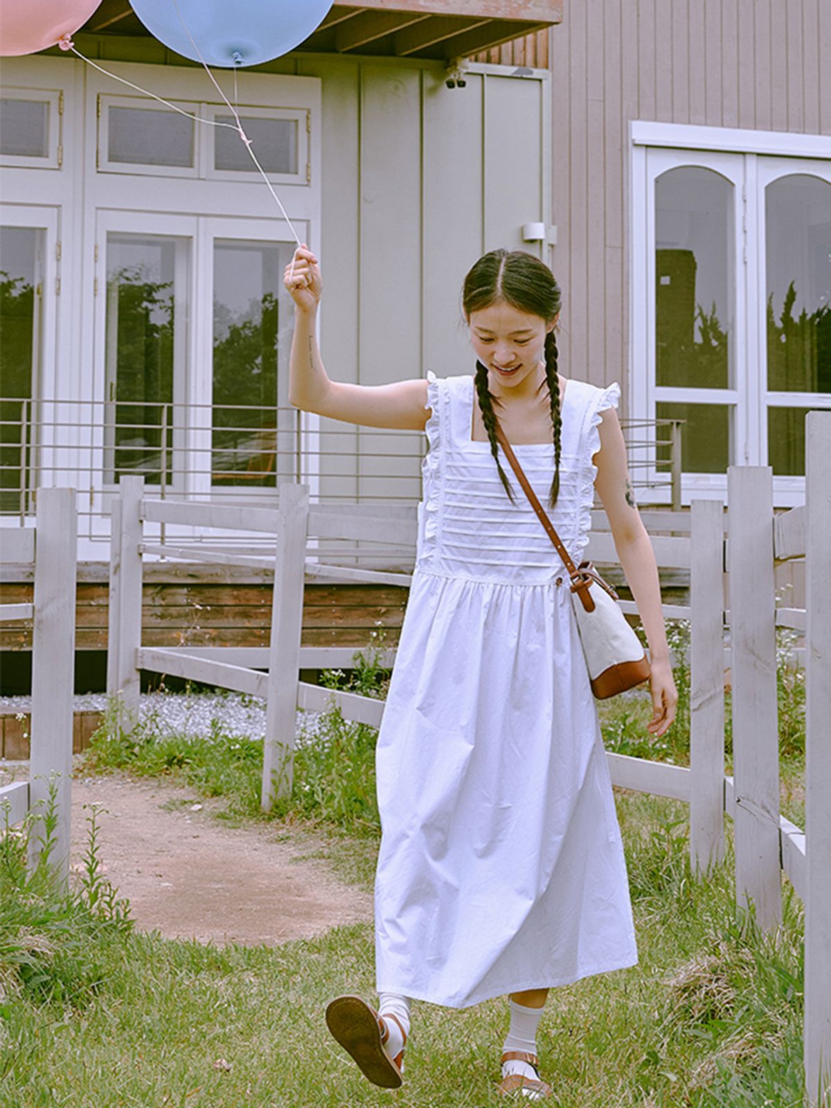 아노에틱(ANOETIC) ANC FRILL SLEEVELESS DRESS_WHITE