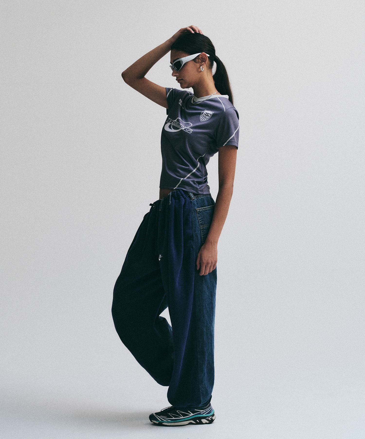 MUSINSA | RETRIEVER CLUB HOWLING SOCCER CROP JERSEY [GRAY]
