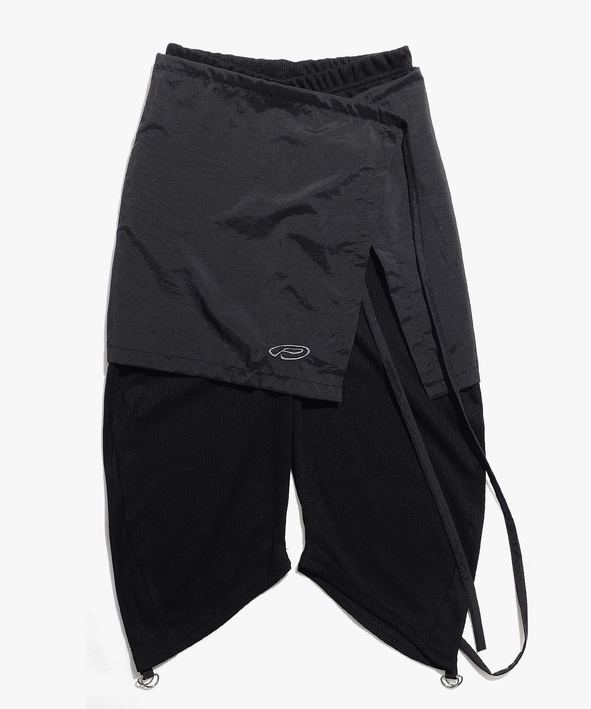 피스메이커(PIECE MAKER) TS NYLON APRON BIKE SHORTS (BLACK)