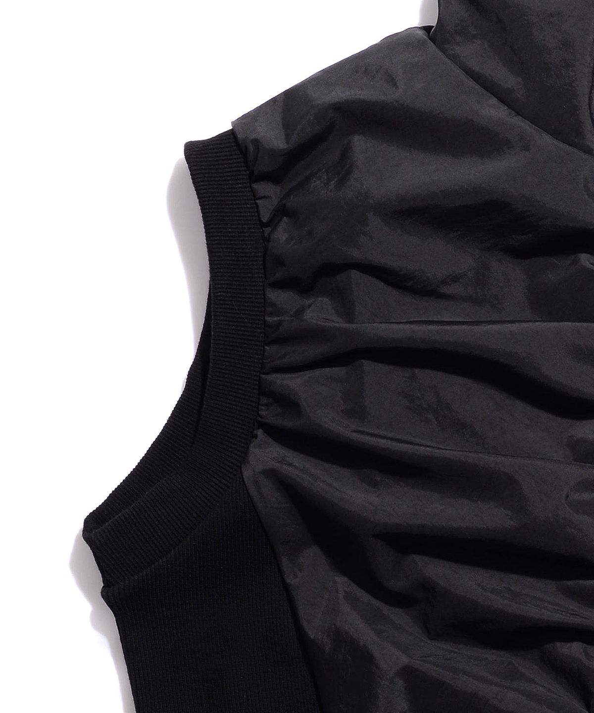 피스메이커(PIECE MAKER) TS NYLON SHIRRING VEST (BLACK)