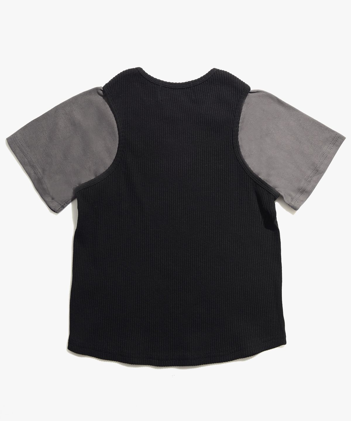 피스메이커(PIECE MAKER) TS KNIT SLEEVELESS LAYERED TEE (BLACK)