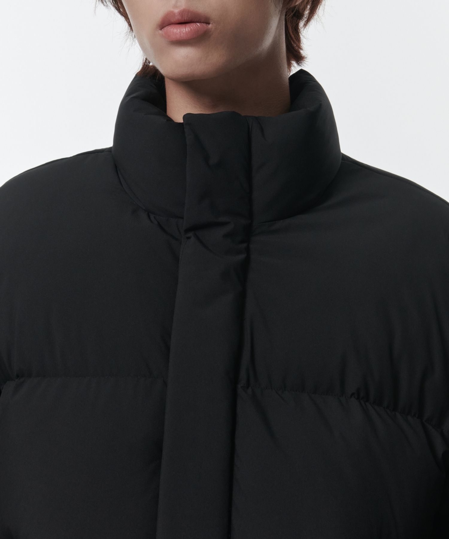 MUSINSA | MUSINSA STANDARD Minimal Hooded Down Short Padding