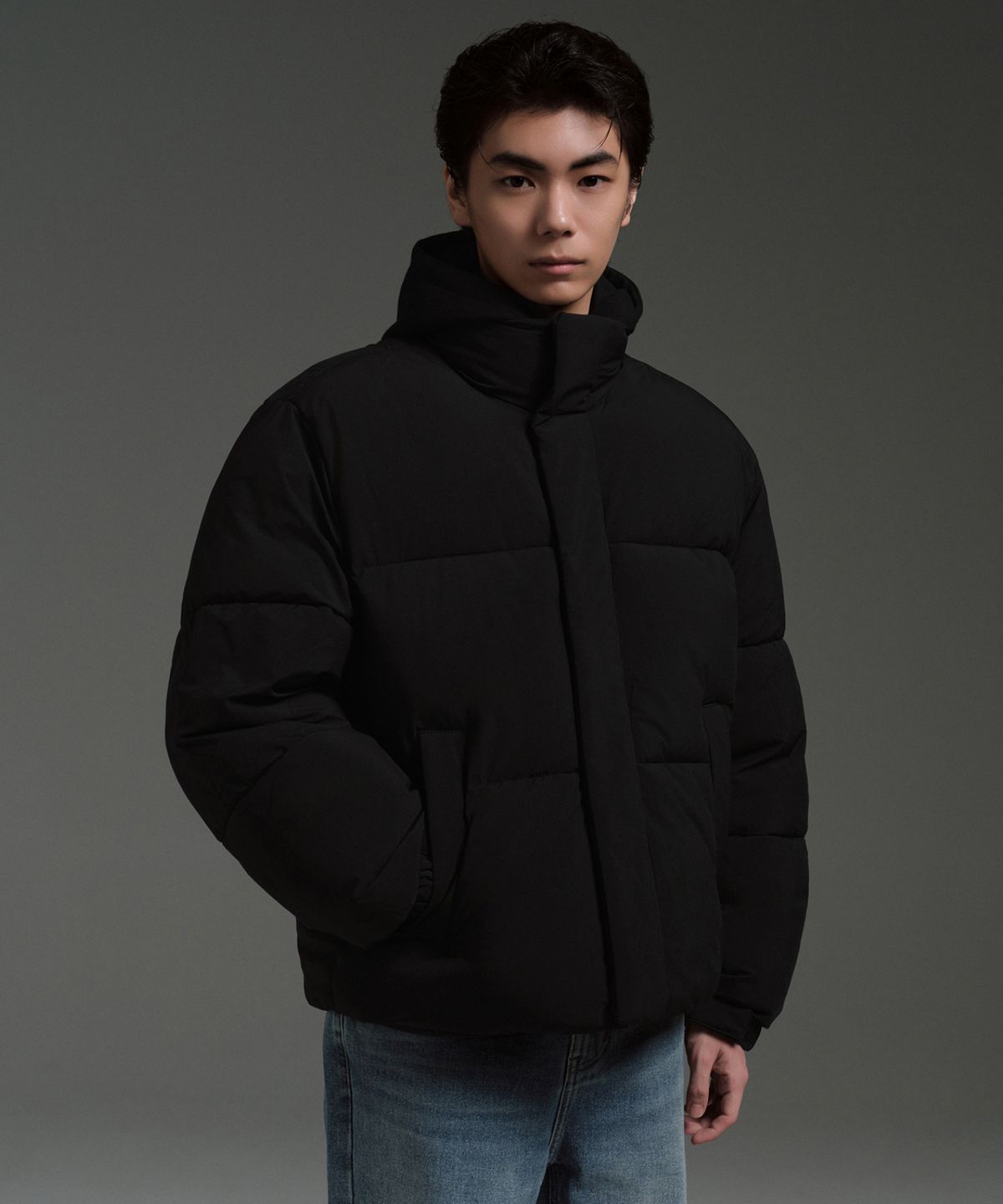 무신사 스탠다드(MUSINSA STANDARD) 데일리 푸퍼 숏 패딩 재킷 [블랙]