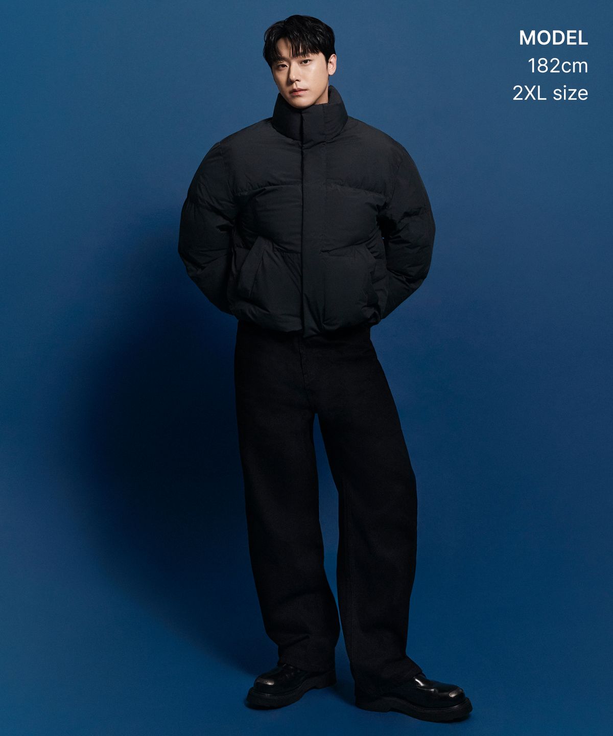 무신사 스탠다드(MUSINSA STANDARD) 데일리 푸퍼 숏 패딩 재킷 [다크 그레이]