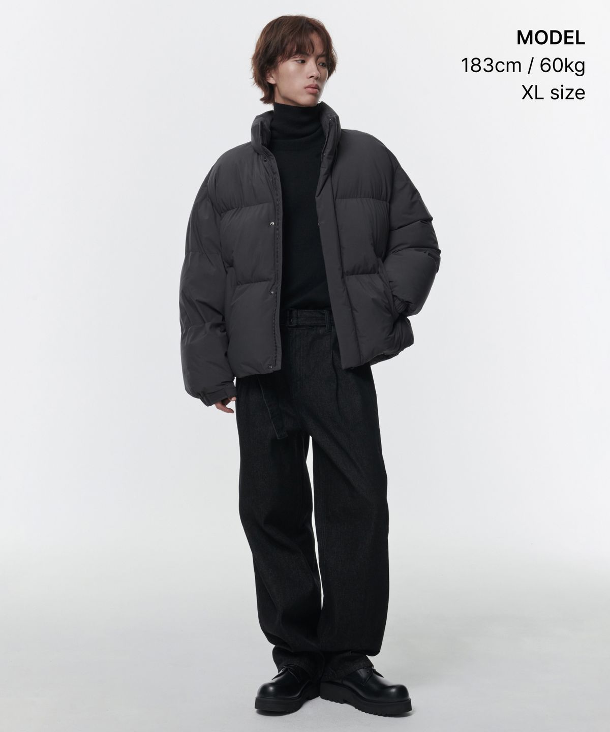 무신사 스탠다드(MUSINSA STANDARD) 데일리 푸퍼 숏 패딩 재킷 [딤 그레이]