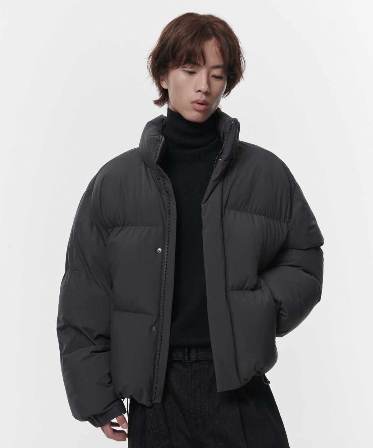 무신사 스탠다드(MUSINSA STANDARD) 데일리 푸퍼 숏 패딩 재킷 [딤 그레이]