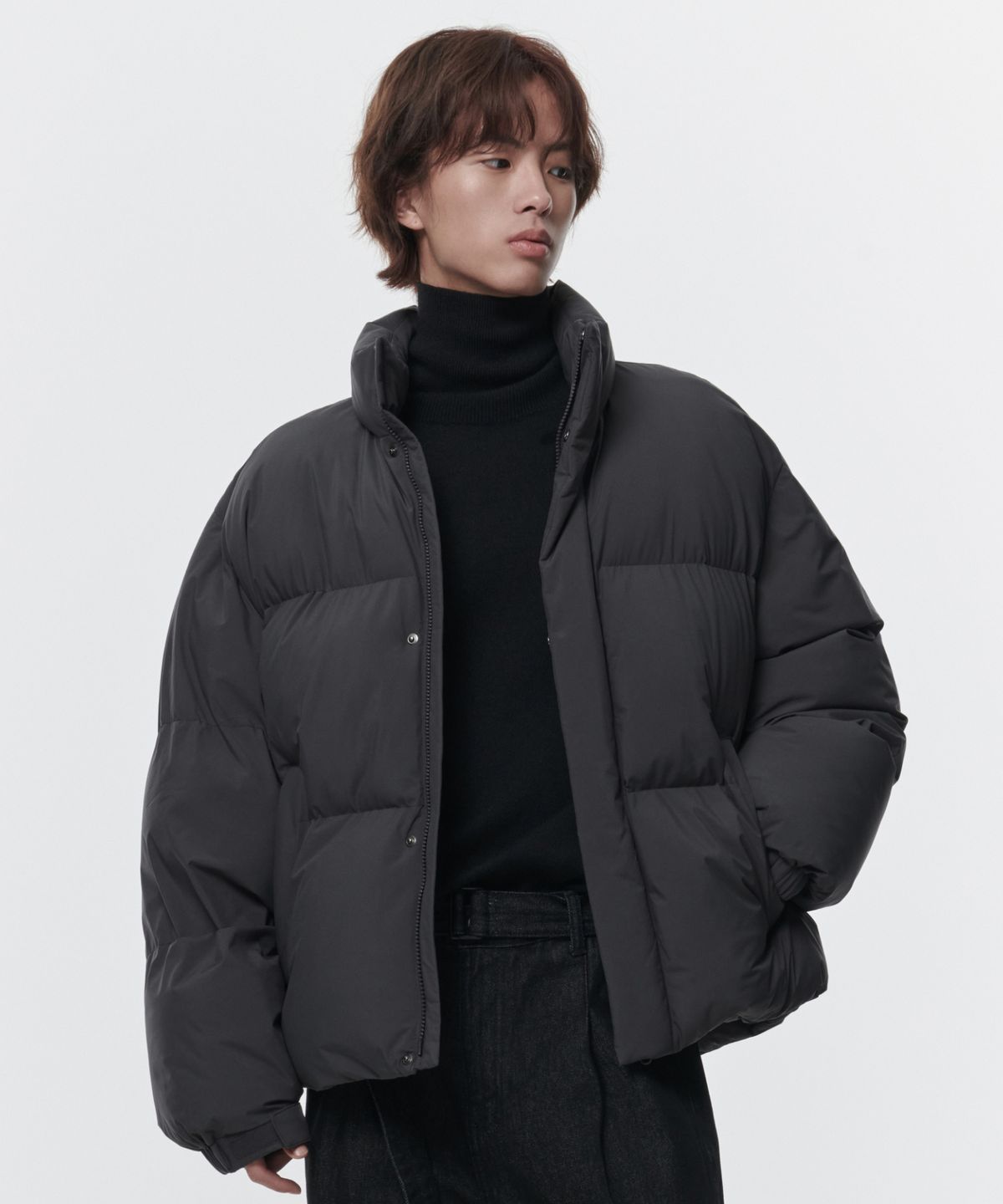 무신사 스탠다드(MUSINSA STANDARD) 데일리 푸퍼 숏 패딩 재킷 [딤 그레이]