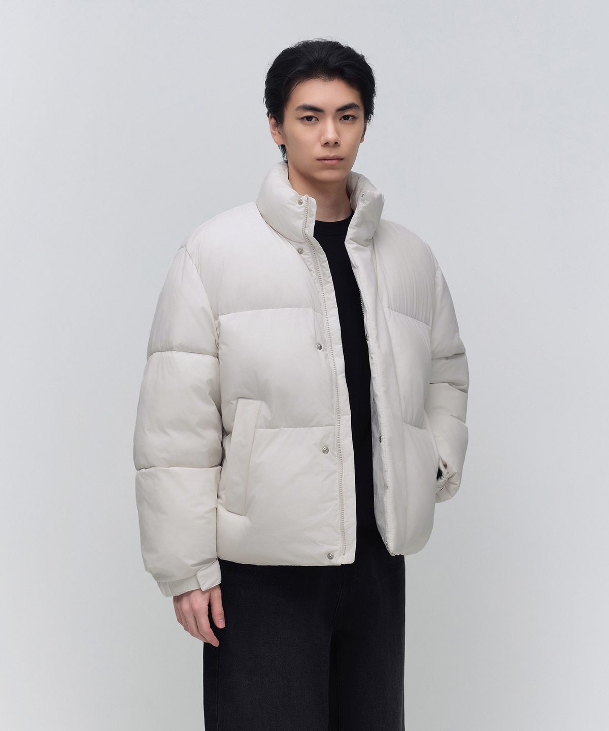 무신사 스탠다드(MUSINSA STANDARD) 데일리 푸퍼 숏 패딩 재킷 [더스티 크림]