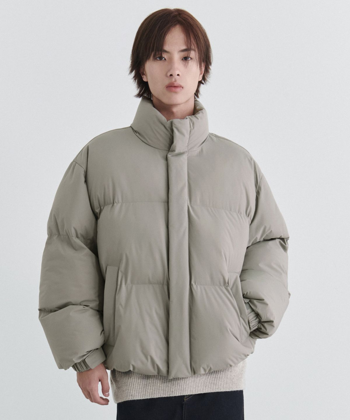 무신사 스탠다드(MUSINSA STANDARD) 데일리 푸퍼 숏 패딩 재킷 [그레이쉬 베이지]