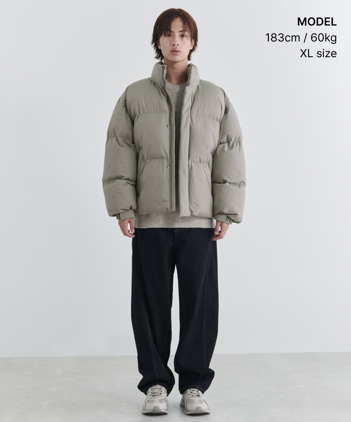 무신사 스탠다드(MUSINSA STANDARD) 데일리 푸퍼 숏 패딩 재킷 [그레이쉬 베이지]